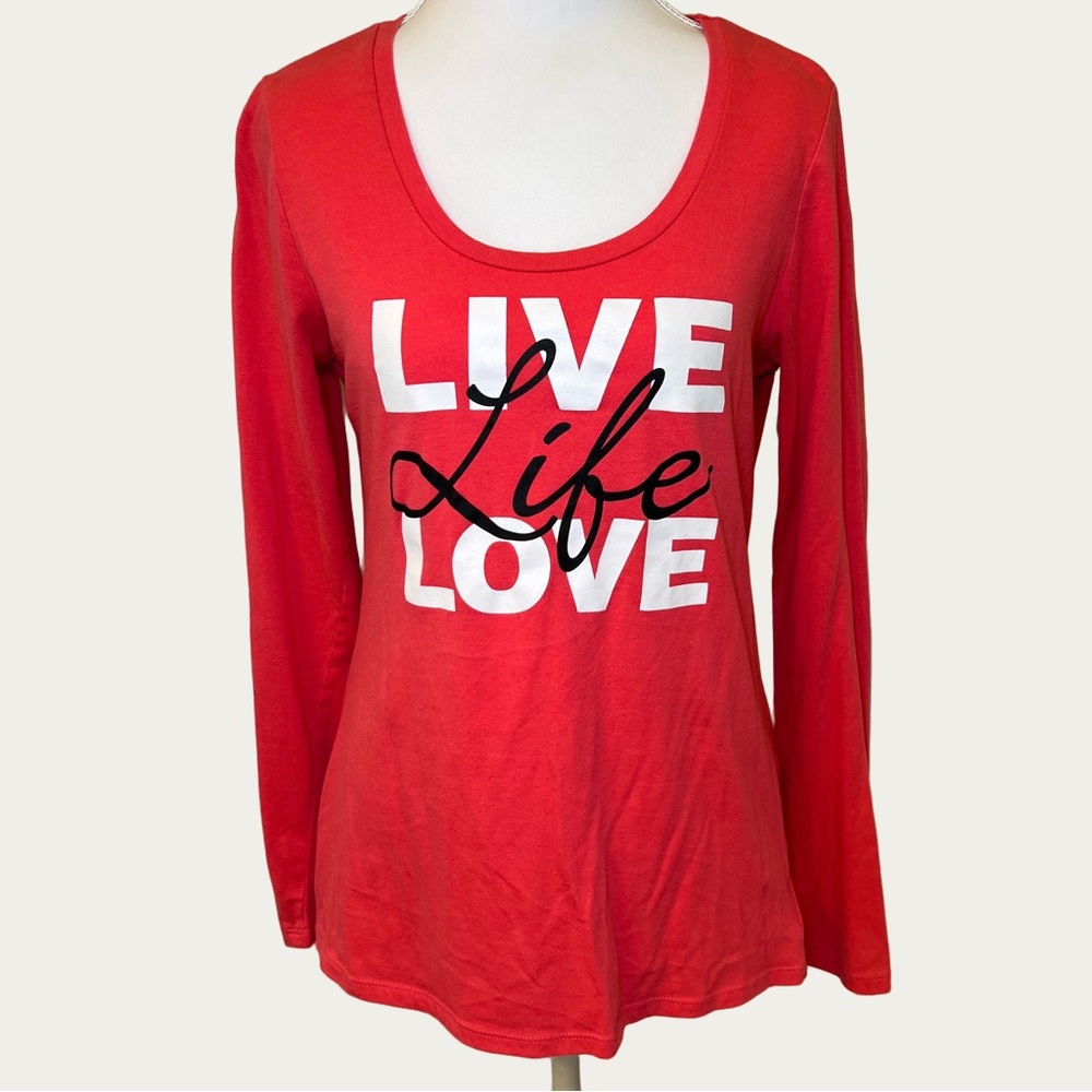 Energie Vibrant Red Long‎ Sleeve Tee Women’s Size Large